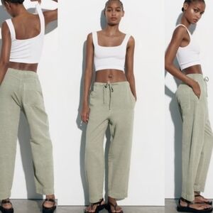 Zara Women's linen blend Trousers M